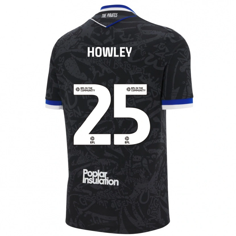Danxen Kinder Ryan Howley #25 Schwarz Weiß Auswärtstrikot Trikot 2025/26 T-Shirt