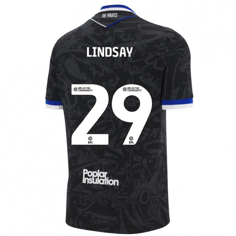 Danxen Kinder Jamie Lindsay #29 Schwarz Weiß Auswärtstrikot Trikot 2025/26 T-Shirt