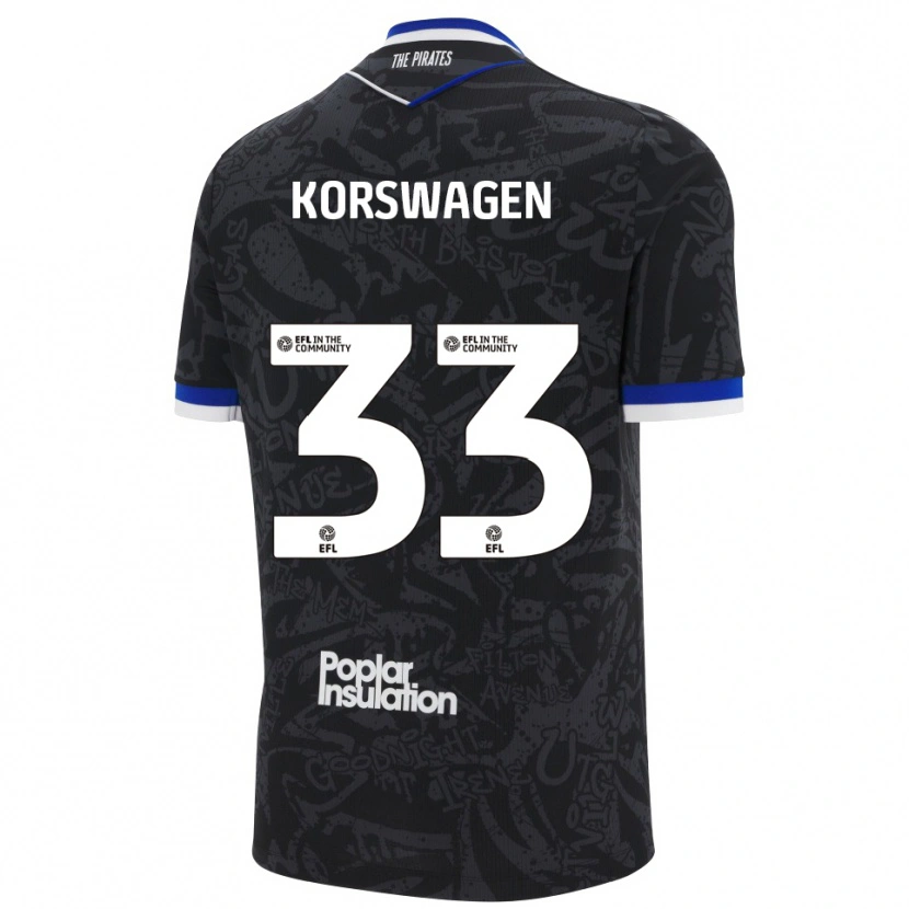 Danxen Kinder Mattijis Korswagen #33 Schwarz Weiß Auswärtstrikot Trikot 2025/26 T-Shirt