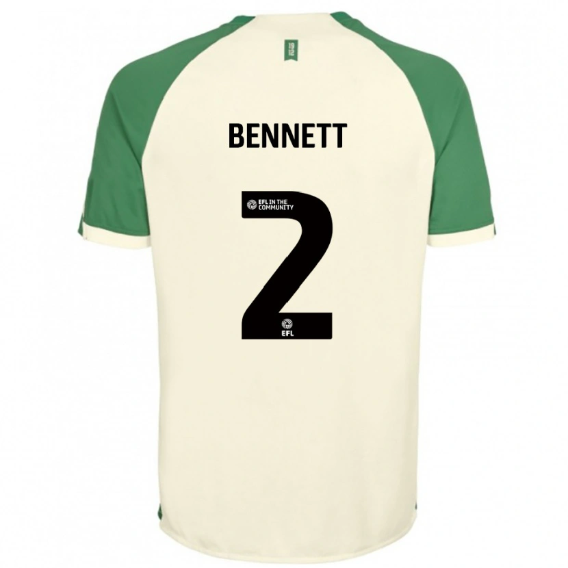 Danxen Kinder Liam Bennett #2 Cremeweiß Grün Auswärtstrikot Trikot 2025/26 T-Shirt