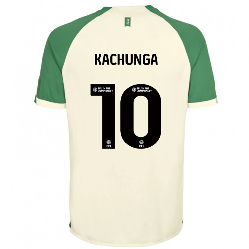 Danxen Kinder Elias Kachunga #10 Cremeweiß Grün Auswärtstrikot Trikot 2025/26 T-Shirt