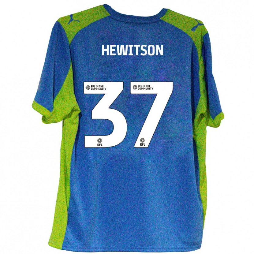 Danxen Kinder Luke Hewitson #37 Himmelblau Gelb Auswärtstrikot Trikot 2025/26 T-Shirt