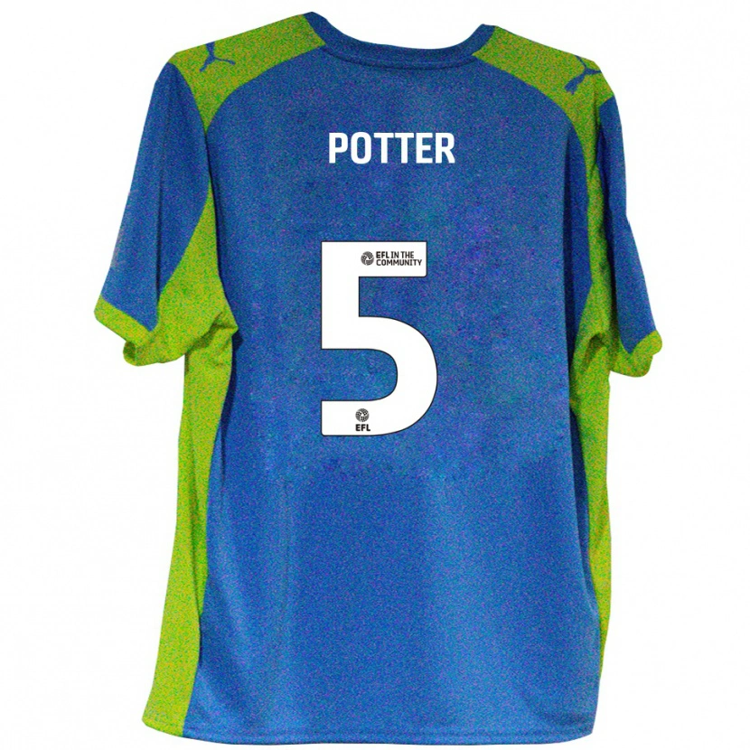 Danxen Kinder Finley Potter #5 Himmelblau Gelb Auswärtstrikot Trikot 2025/26 T-Shirt