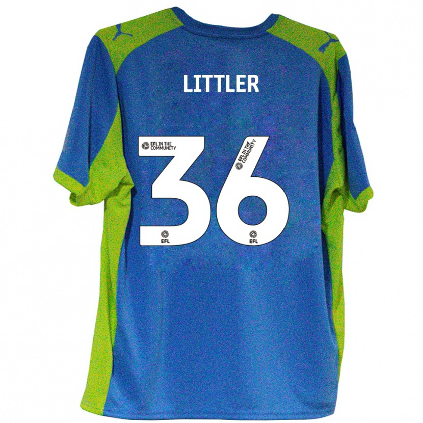 Danxen Kinder Zack Littler #36 Himmelblau Gelb Auswärtstrikot Trikot 2025/26 T-Shirt