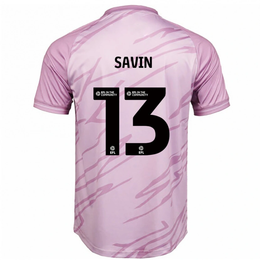 Danxen Kinder Toby Savin #13 Pink Schwarz Auswärtstrikot Trikot 2025/26 T-Shirt