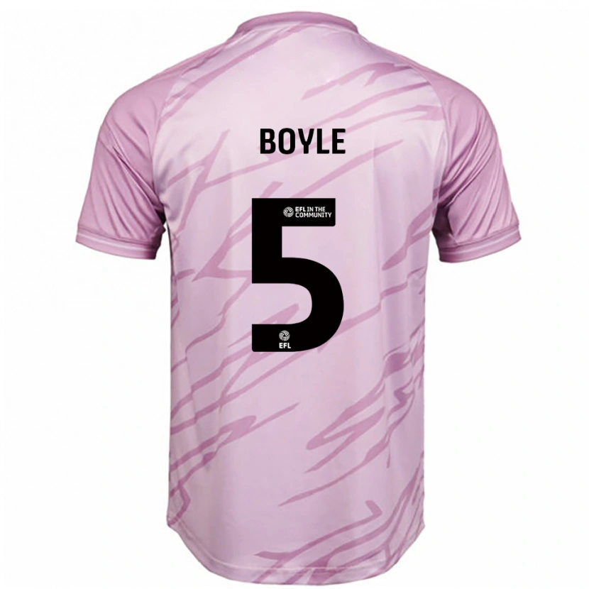 Danxen Kinder Will Boyle #5 Pink Schwarz Auswärtstrikot Trikot 2025/26 T-Shirt