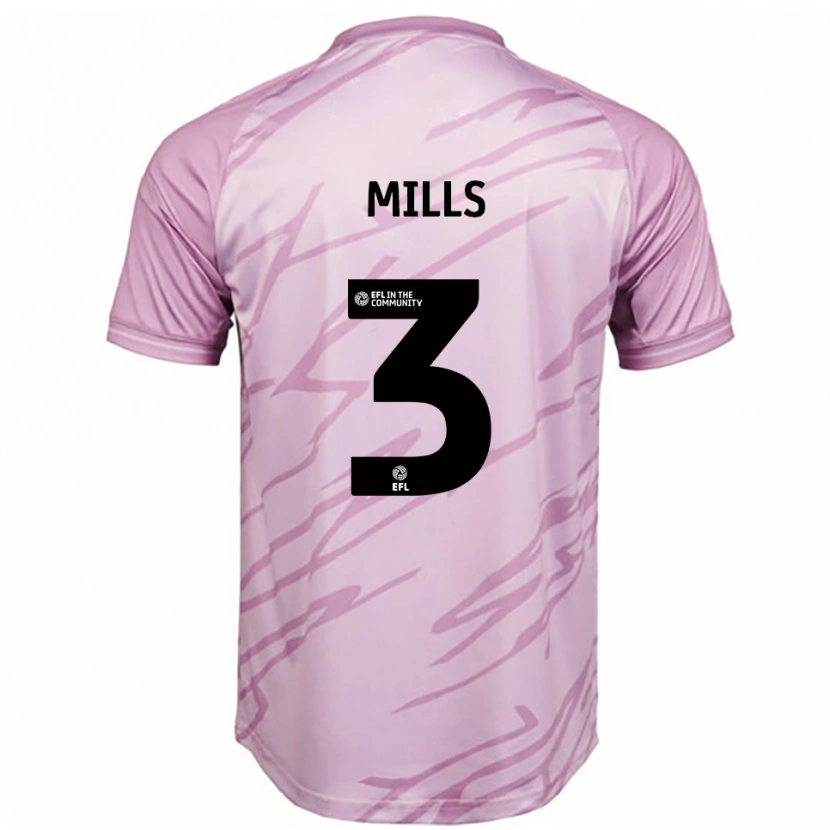Danxen Kinder Kiera Mills #3 Pink Schwarz Auswärtstrikot Trikot 2025/26 T-Shirt
