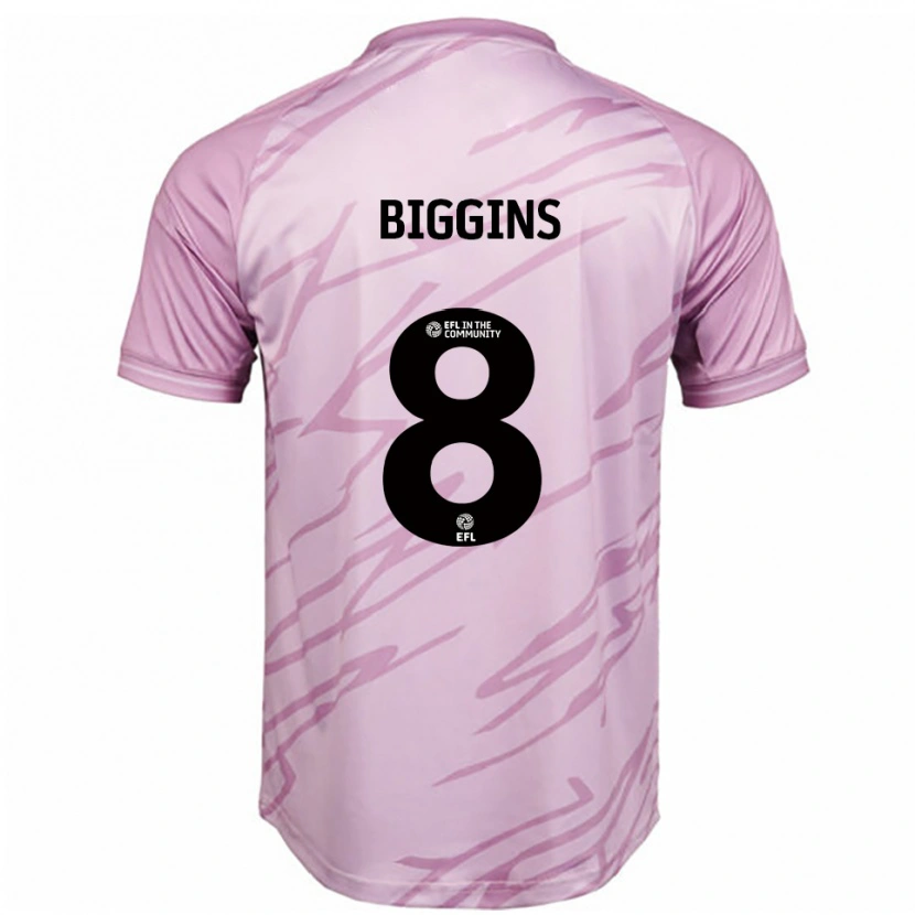 Danxen Kinder Harrison Biggins #8 Pink Schwarz Auswärtstrikot Trikot 2025/26 T-Shirt
