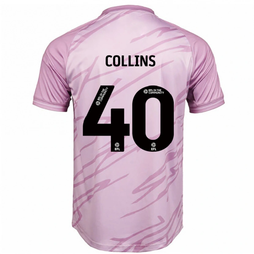 Danxen Kinder Jude Collins #40 Pink Schwarz Auswärtstrikot Trikot 2025/26 T-Shirt