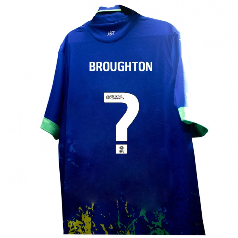 Danxen Kinder Olly Broughton #0 Blau Gelb Auswärtstrikot Trikot 2025/26 T-Shirt