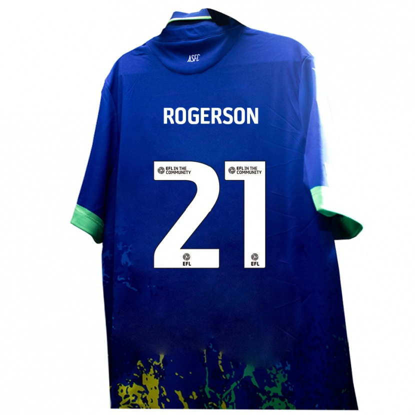 Danxen Kinder James Rogerson #21 Blau Gelb Auswärtstrikot Trikot 2025/26 T-Shirt