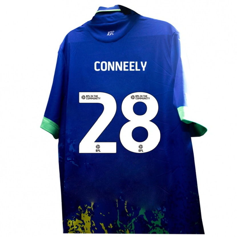 Danxen Kinder Seamus Conneely #28 Blau Gelb Auswärtstrikot Trikot 2025/26 T-Shirt