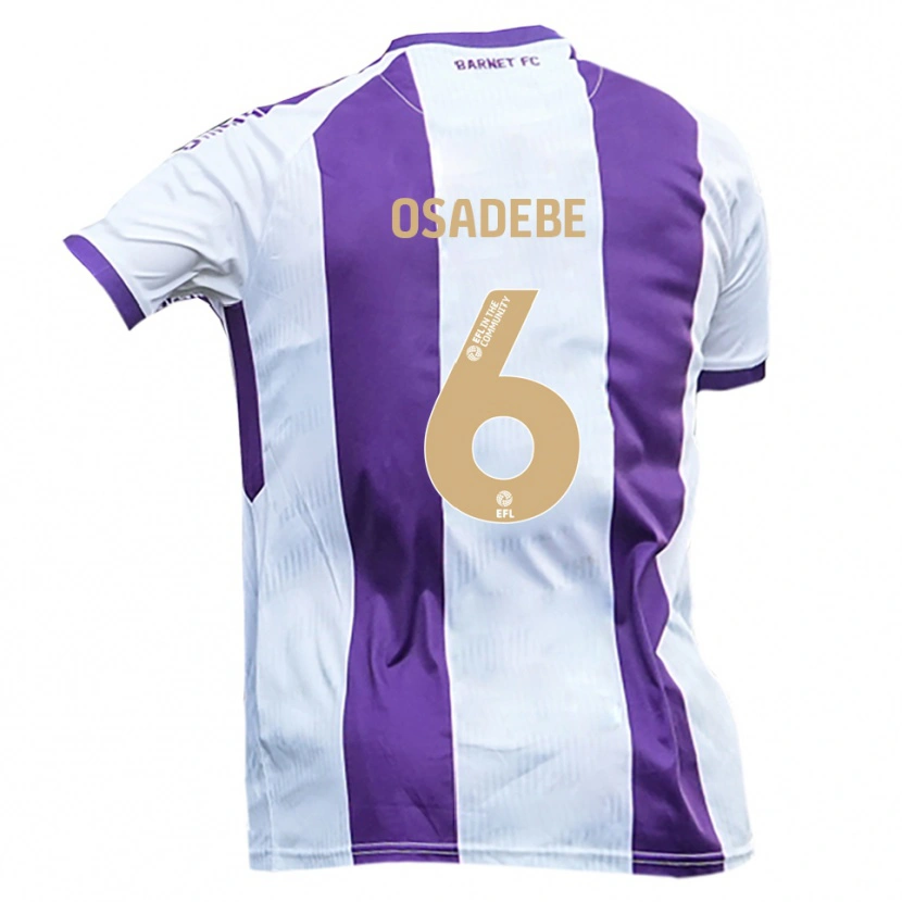 Danxen Kinder Emmanuel Osadebe #6 Weiß Lila Auswärtstrikot Trikot 2025/26 T-Shirt