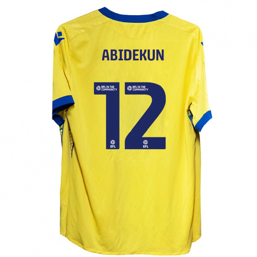 Danxen Kinder Fela Abidekun #12 Gelb Blau Auswärtstrikot Trikot 2025/26 T-Shirt