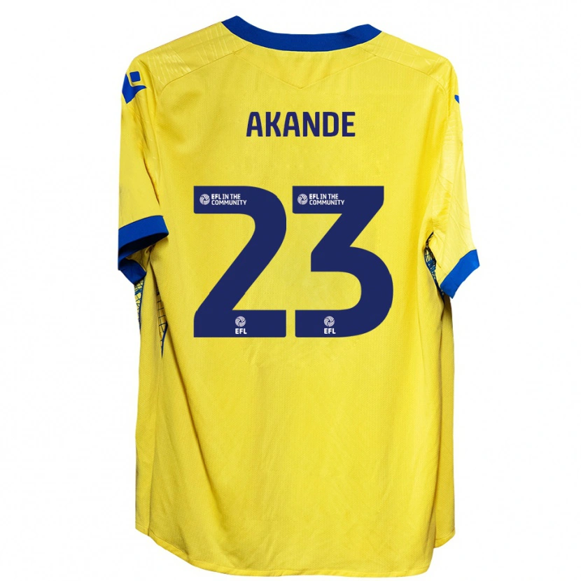 Danxen Kinder Adrian Akande #23 Gelb Blau Auswärtstrikot Trikot 2025/26 T-Shirt