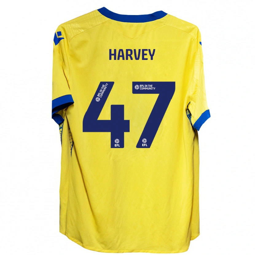 Danxen Kinder Ronnie Harvey #47 Gelb Blau Auswärtstrikot Trikot 2025/26 T-Shirt