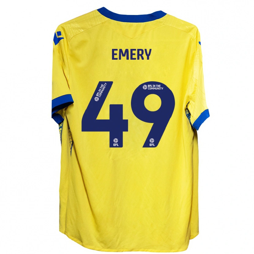 Danxen Kinder Lennox Emery #49 Gelb Blau Auswärtstrikot Trikot 2025/26 T-Shirt