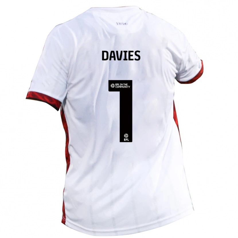 Danxen Kinder Harvey Davies #1 Weiß Rot Schwarz Auswärtstrikot Trikot 2025/26 T-Shirt