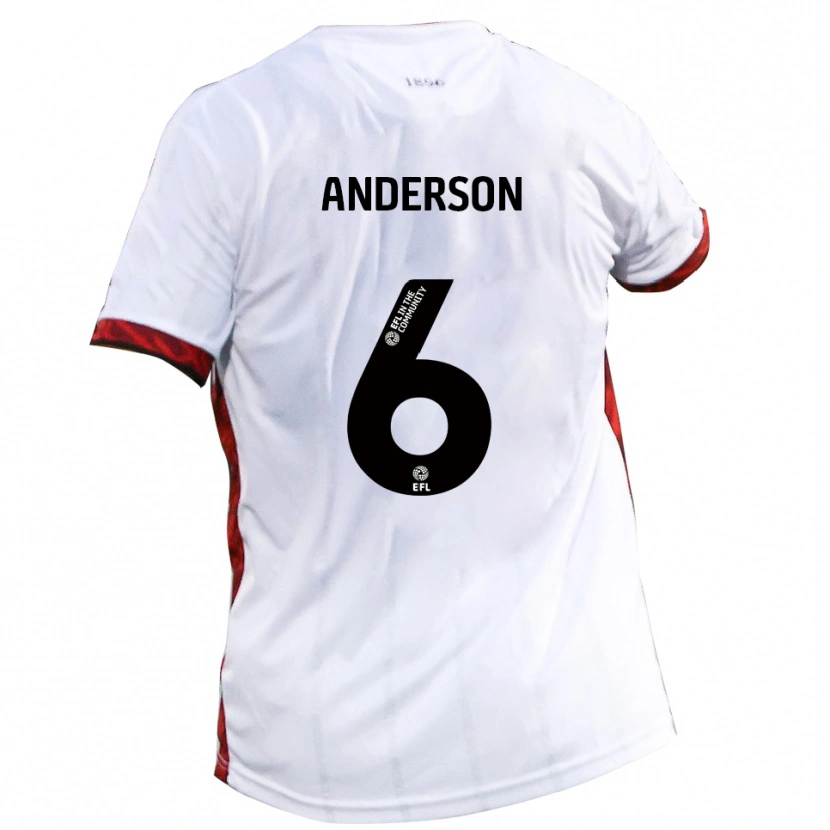 Danxen Kinder Max Anderson #6 Weiß Rot Schwarz Auswärtstrikot Trikot 2025/26 T-Shirt