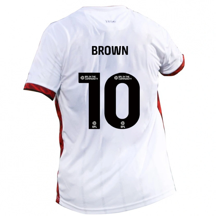 Danxen Kinder Reece Brown #10 Weiß Rot Schwarz Auswärtstrikot Trikot 2025/26 T-Shirt