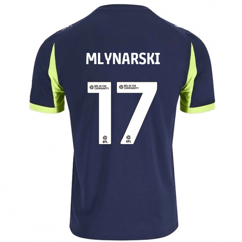 Danxen Kinder Patrick Mlynarski #17 Marine Fluoreszierendes Grün Auswärtstrikot Trikot 2025/26 T-Shirt