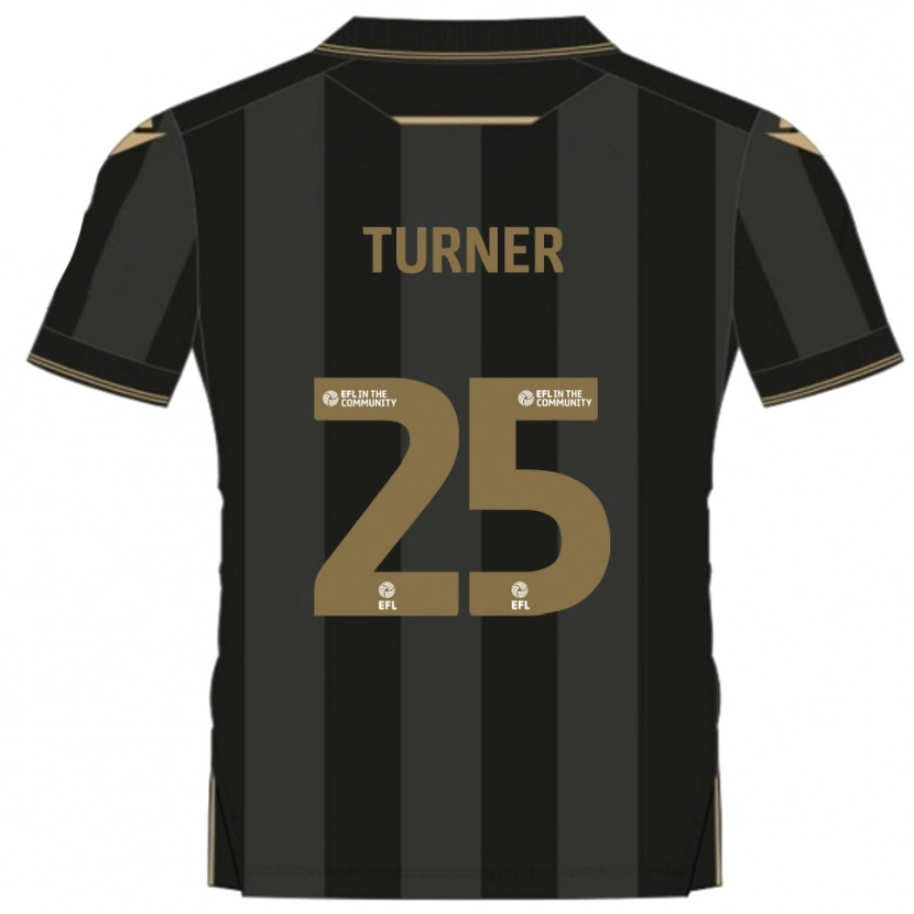 Danxen Kinder Jake Turner #25 Schwarz Gold Auswärtstrikot Trikot 2025/26 T-Shirt