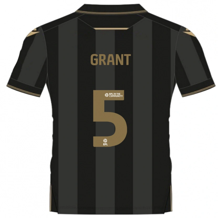 Danxen Kinder Nayan Grant #5 Schwarz Gold Auswärtstrikot Trikot 2025/26 T-Shirt