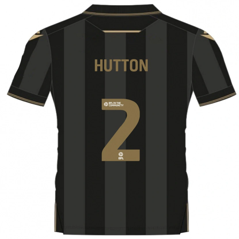 Danxen Kinder Remeao Hutton #2 Schwarz Gold Auswärtstrikot Trikot 2025/26 T-Shirt