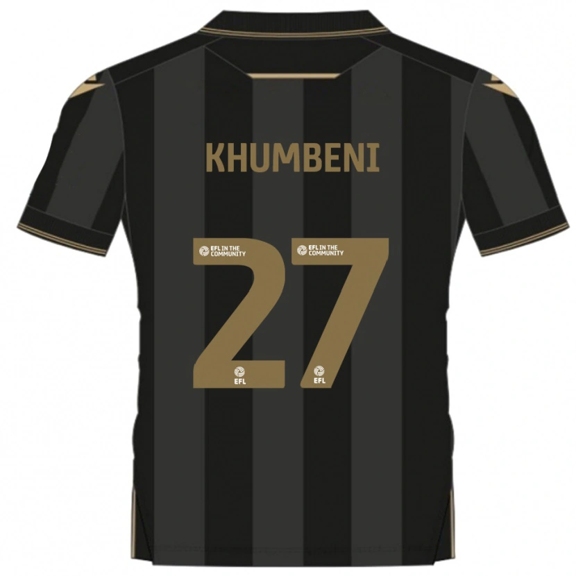 Danxen Kinder Nelson Khumbeni #27 Schwarz Gold Auswärtstrikot Trikot 2025/26 T-Shirt