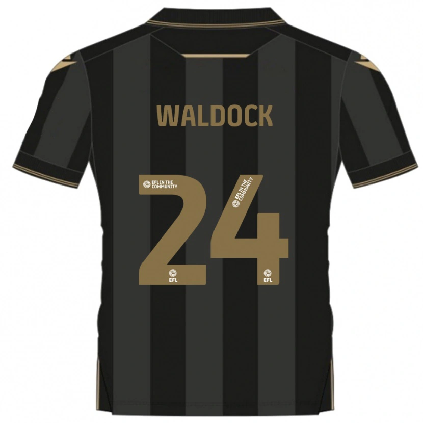 Danxen Kinder Harry Waldock #24 Schwarz Gold Auswärtstrikot Trikot 2025/26 T-Shirt