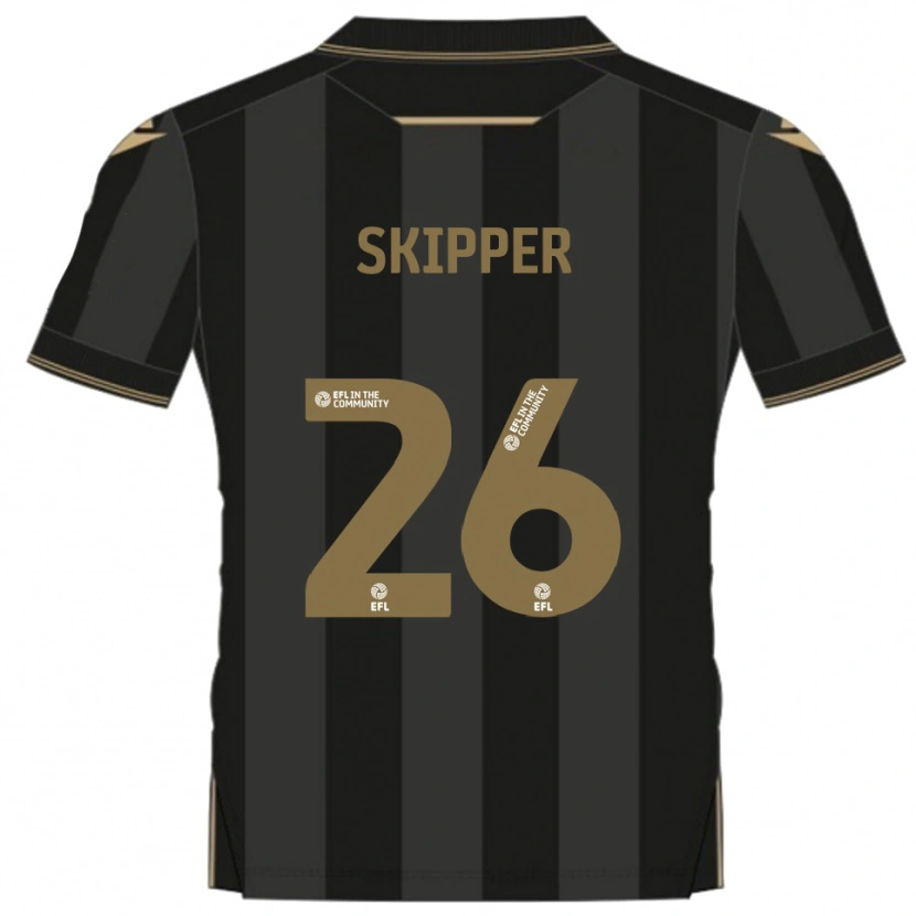 Danxen Kinder Stanley Skipper #26 Schwarz Gold Auswärtstrikot Trikot 2025/26 T-Shirt