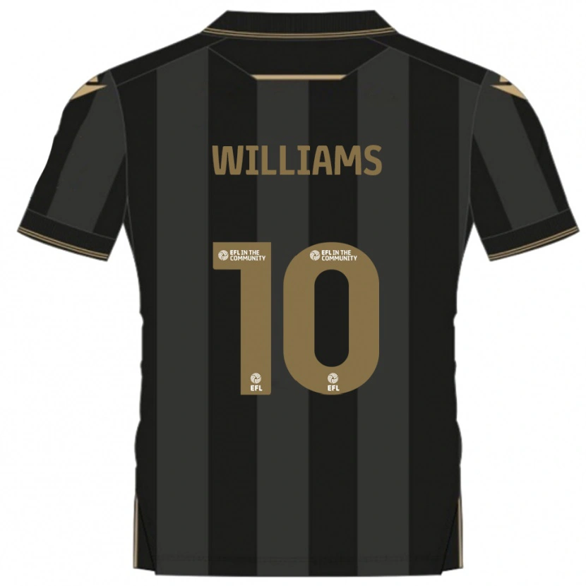 Danxen Kinder Jonny Williams #10 Schwarz Gold Auswärtstrikot Trikot 2025/26 T-Shirt
