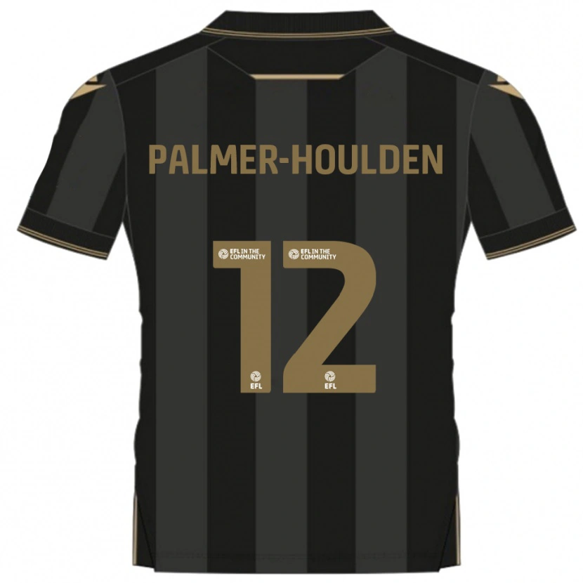 Danxen Kinder Seb Palmer-Houlden #12 Schwarz Gold Auswärtstrikot Trikot 2025/26 T-Shirt