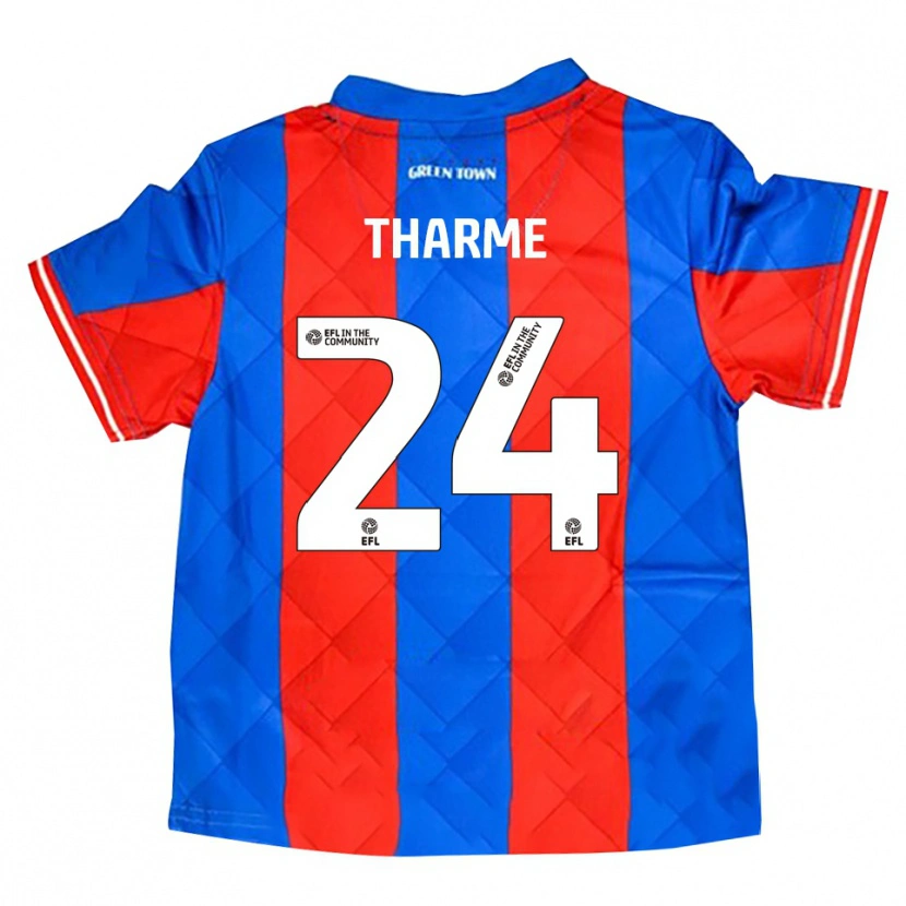 Danxen Kinder Doug Tharme #24 Blau Rot Weiß Auswärtstrikot Trikot 2025/26 T-Shirt