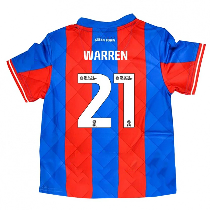 Danxen Kinder Tyrell Warren #21 Blau Rot Weiß Auswärtstrikot Trikot 2025/26 T-Shirt