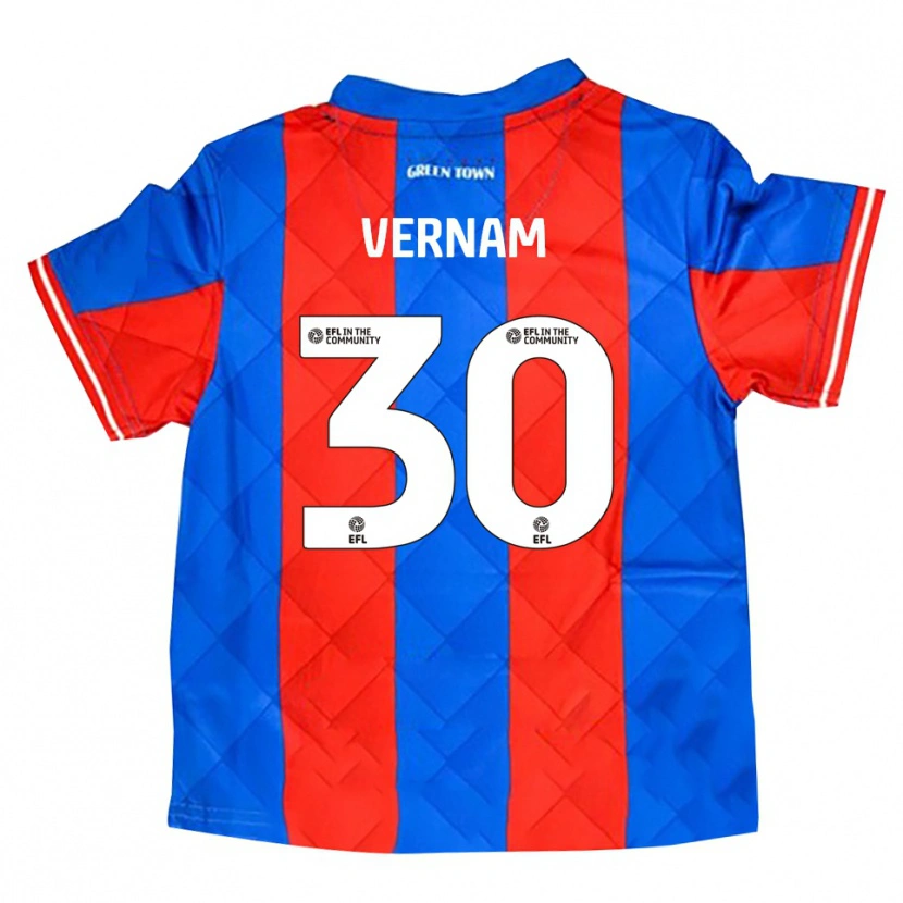 Danxen Kinder Charles Vernam #30 Blau Rot Weiß Auswärtstrikot Trikot 2025/26 T-Shirt