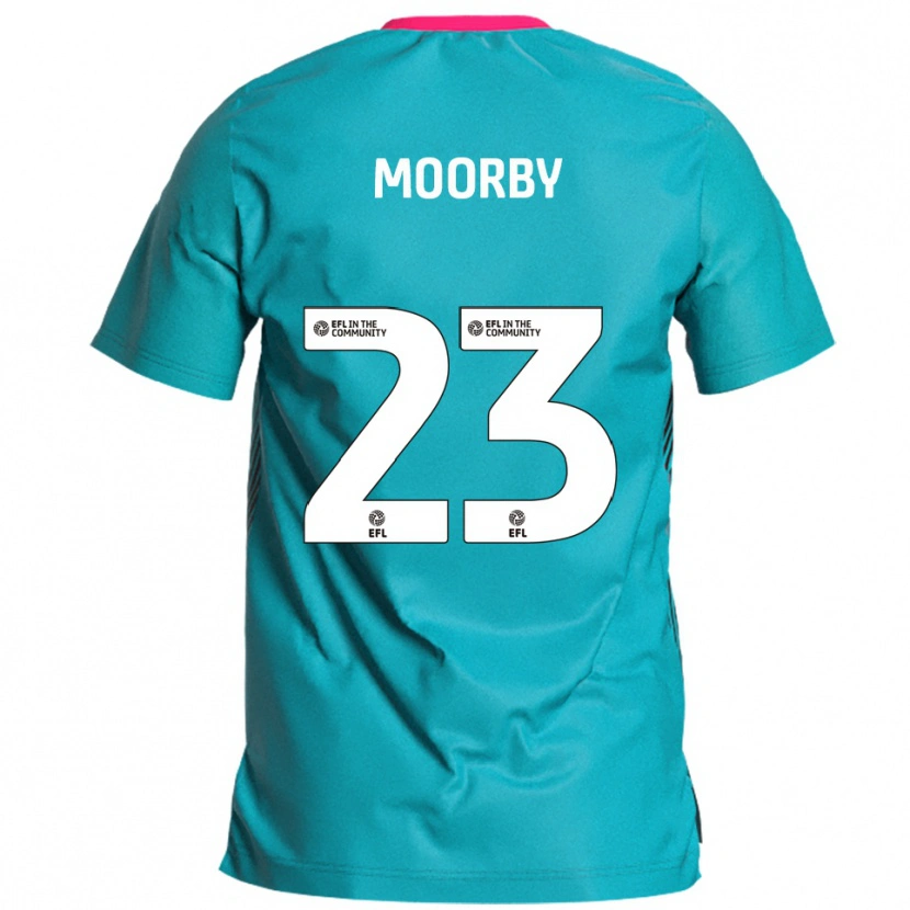 Danxen Kinder James Moorby #23 Himmelblau Pink Auswärtstrikot Trikot 2025/26 T-Shirt