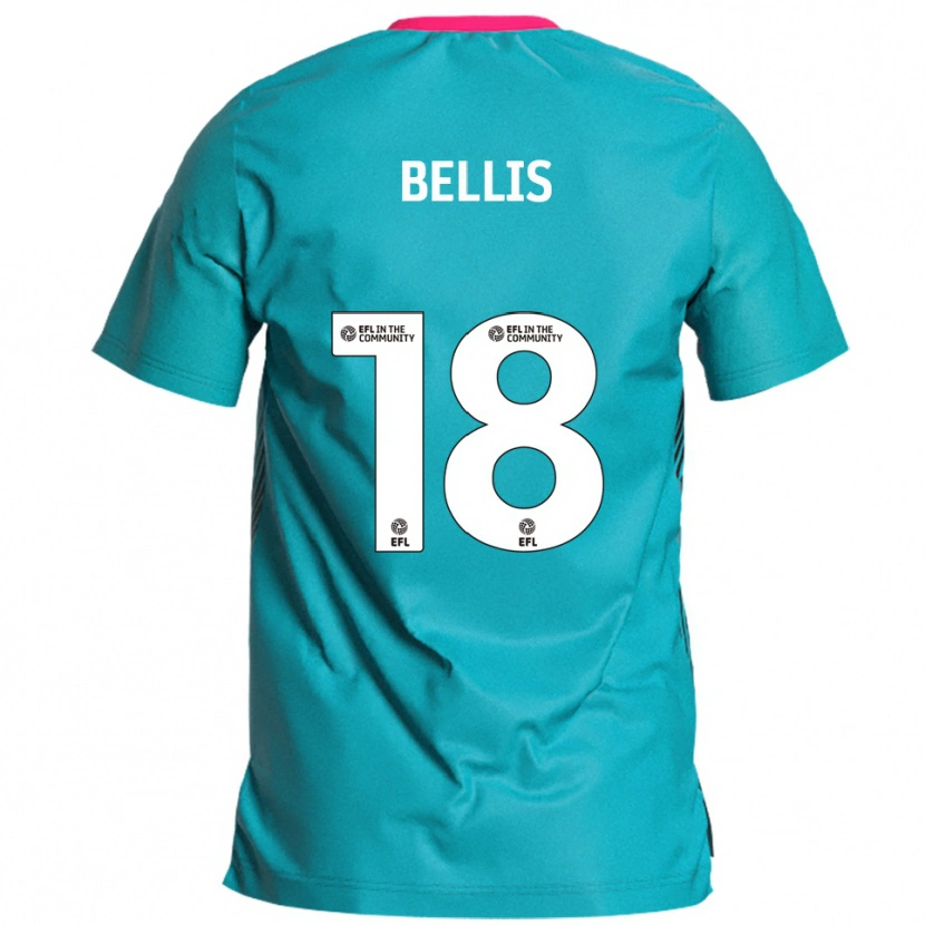 Danxen Kinder Reece Bellis #18 Himmelblau Pink Auswärtstrikot Trikot 2025/26 T-Shirt
