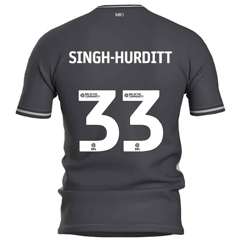 Danxen Kinder Damerai Singh-Hurditt #33 Grau Silber Auswärtstrikot Trikot 2025/26 T-Shirt