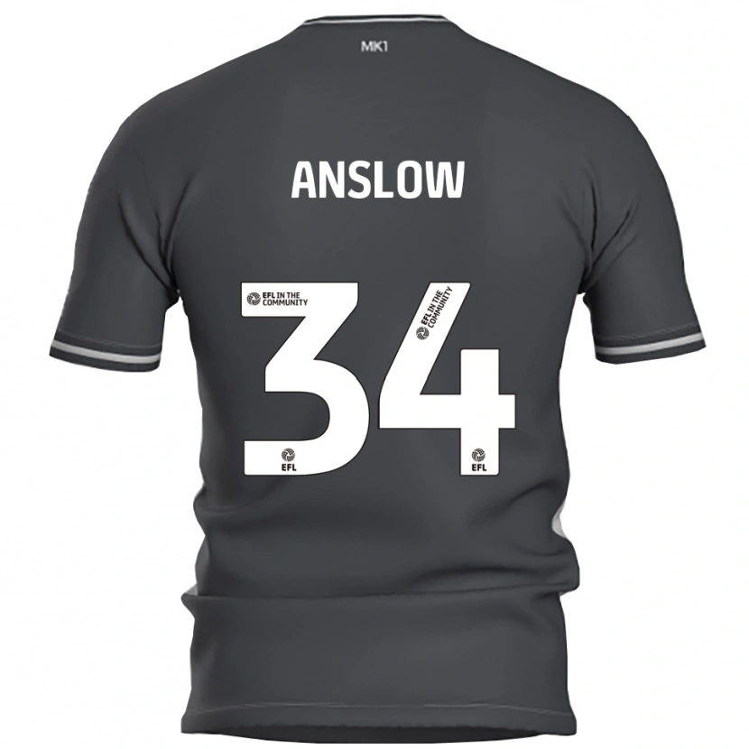 Danxen Kinder Lauren Anslow #34 Grau Silber Auswärtstrikot Trikot 2025/26 T-Shirt