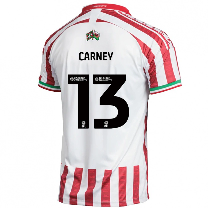 Danxen Kinder Jacob Carney #13 Rot Weiß Auswärtstrikot Trikot 2025/26 T-Shirt