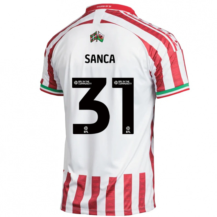 Danxen Kinder Nelson Sanca #31 Rot Weiß Auswärtstrikot Trikot 2025/26 T-Shirt