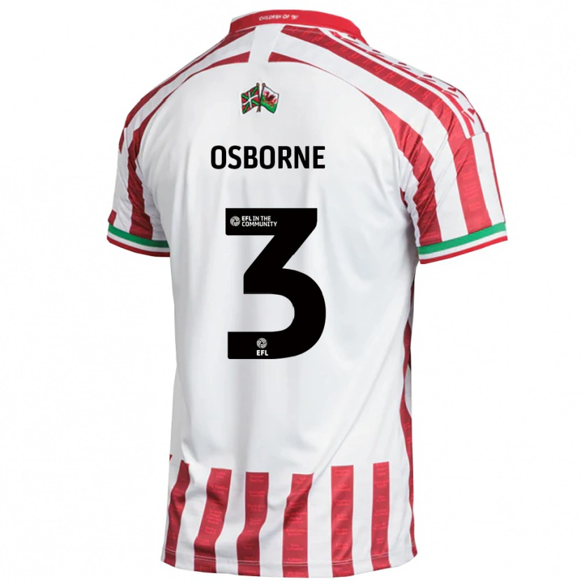 Danxen Kinder Jed Osborne #3 Rot Weiß Auswärtstrikot Trikot 2025/26 T-Shirt