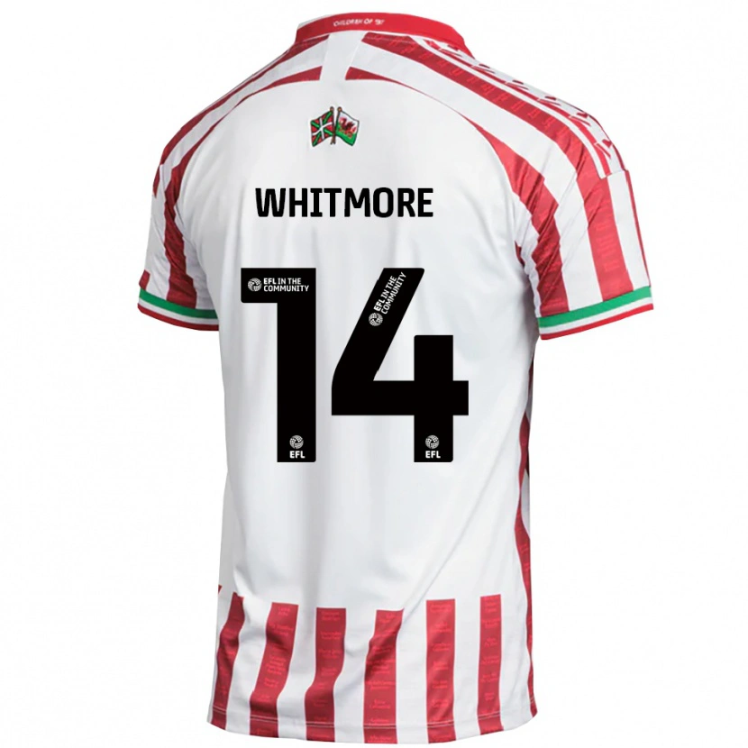 Danxen Kinder Kai Whitmore #14 Rot Weiß Auswärtstrikot Trikot 2025/26 T-Shirt