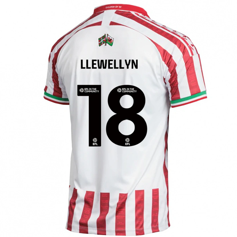 Danxen Kinder Cameron Llewellyn #18 Rot Weiß Auswärtstrikot Trikot 2025/26 T-Shirt