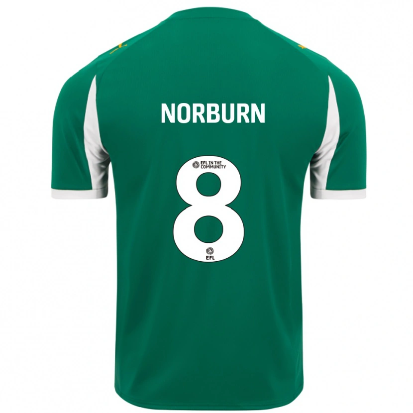Danxen Kinder Oliver Norburn #8 Grün Weiß Auswärtstrikot Trikot 2025/26 T-Shirt