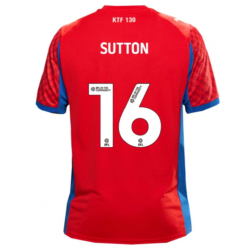 Danxen Kinder Will Sutton #16 Rot Blau Auswärtstrikot Trikot 2025/26 T-Shirt