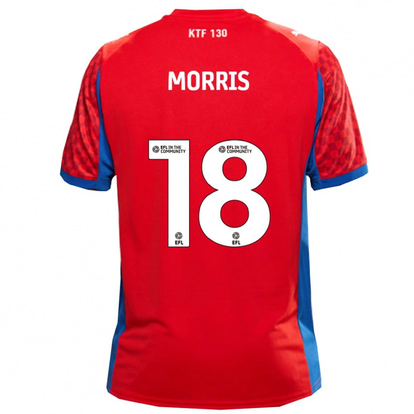 Danxen Kinder Kieron Morris #18 Rot Blau Auswärtstrikot Trikot 2025/26 T-Shirt