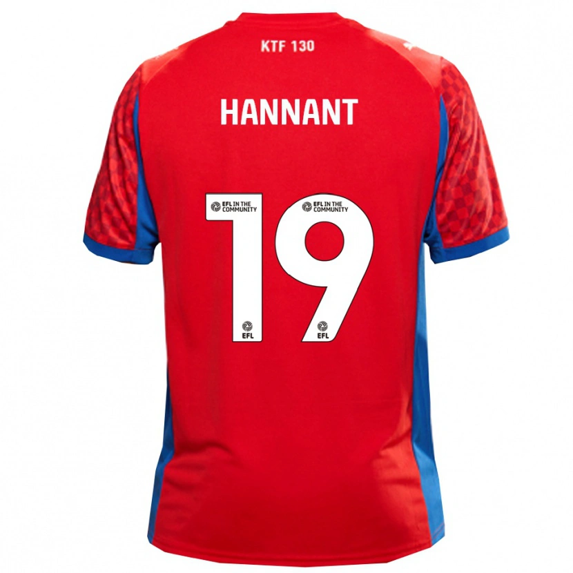 Danxen Kinder Luke Hannant #19 Rot Blau Auswärtstrikot Trikot 2025/26 T-Shirt