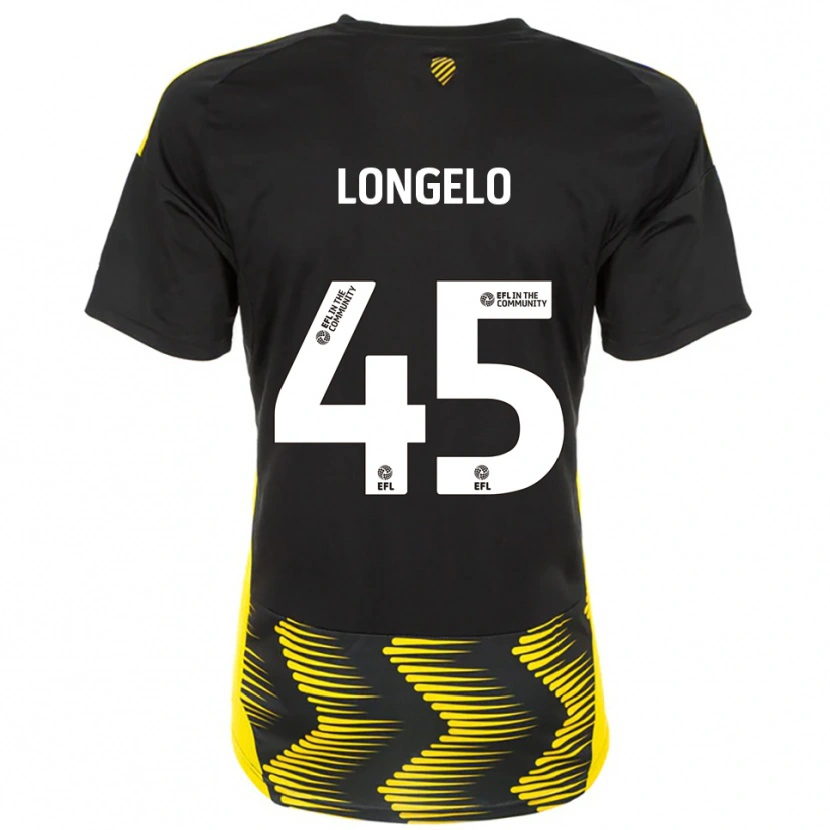 Danxen Kinder Rosaire Longelo #45 Schwarz Gelb Auswärtstrikot Trikot 2025/26 T-Shirt